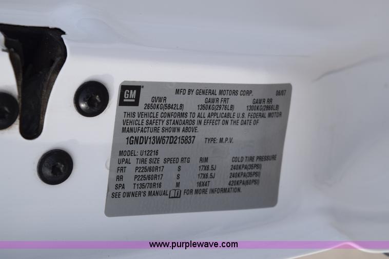 image for item K8803 2007 Chevrolet Uplander Cargo van