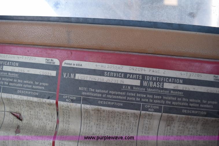 image for item J1972 1994 GMC TopKick dump truck