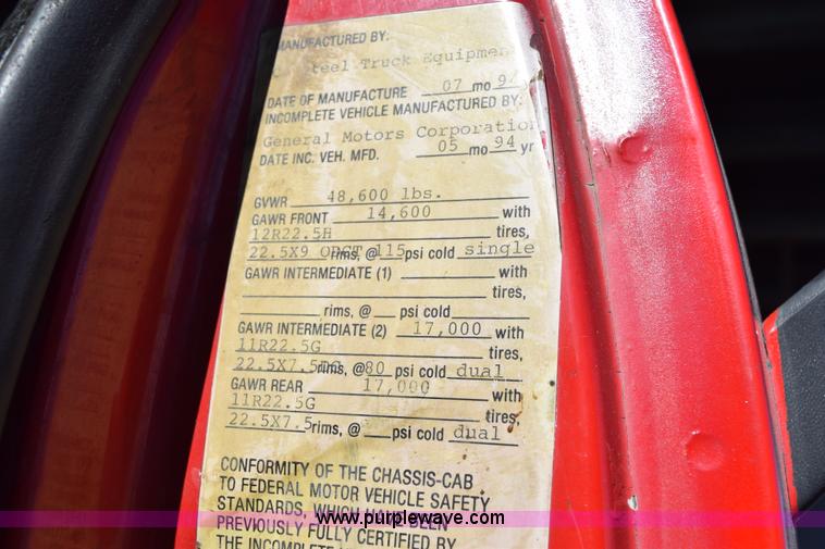 image for item J1972 1994 GMC TopKick dump truck