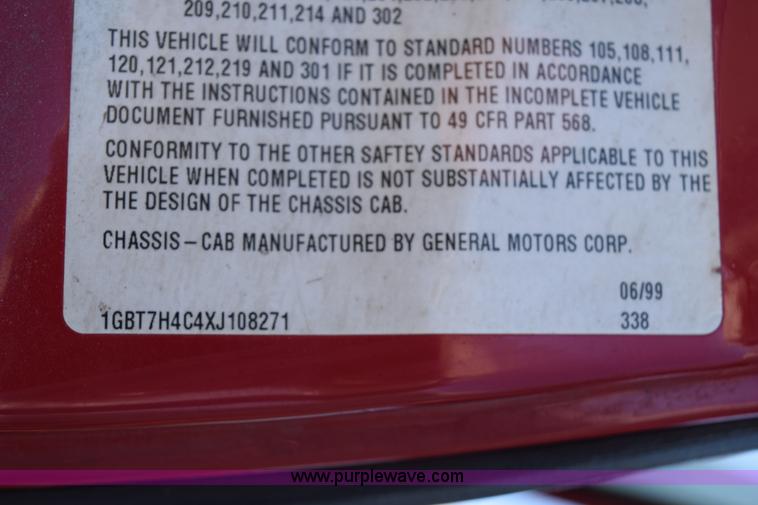 image for item J1988 1999 Chevrolet C8500 dump truck