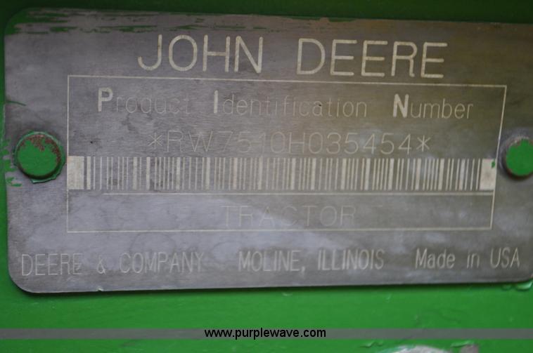 image for item F2292 2000 John Deere 7510 MFWD tractor
