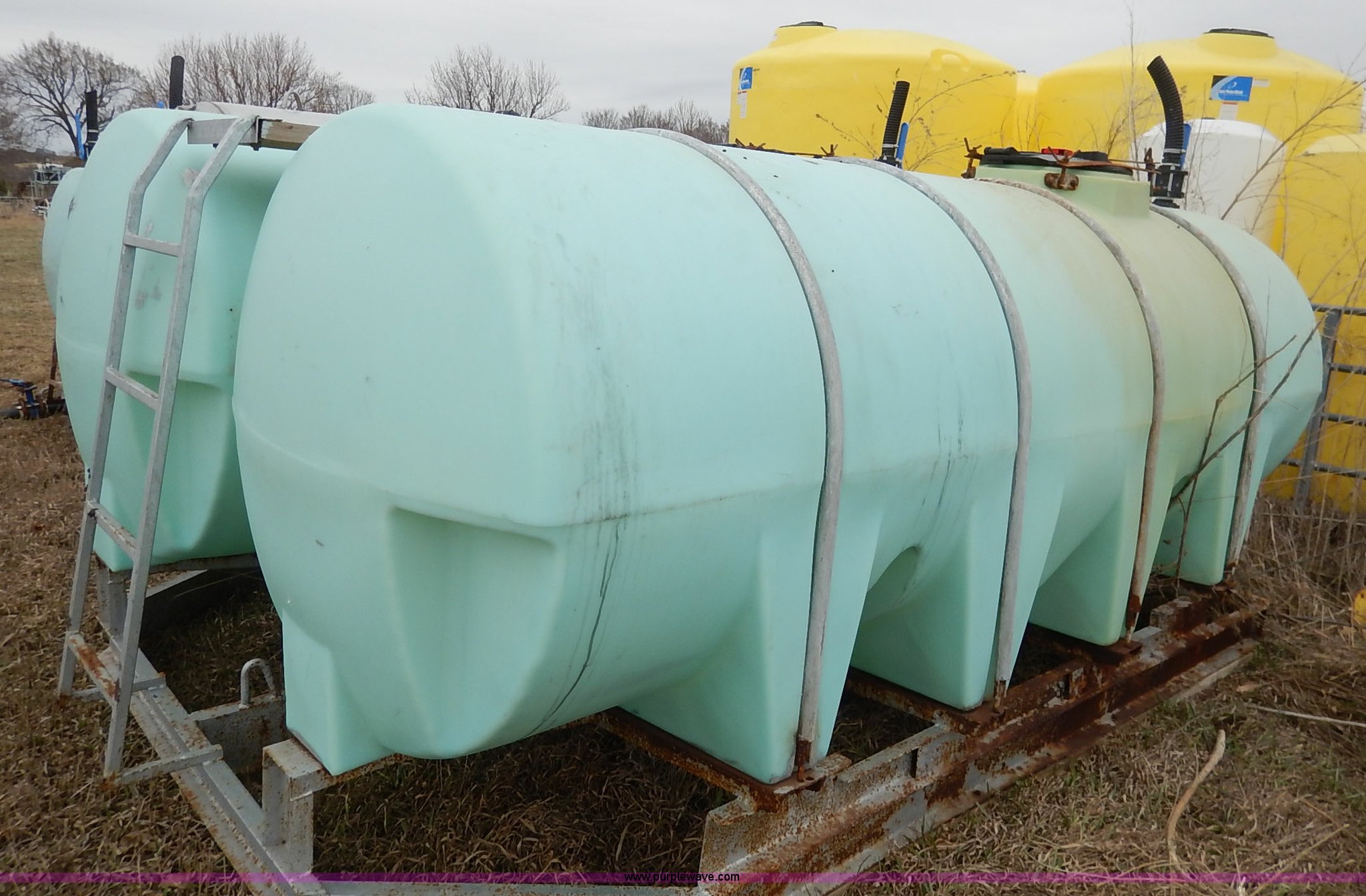 (2) 1,000 gallon poly fertilizer tanks in Seneca, KS Item BC9583 sold