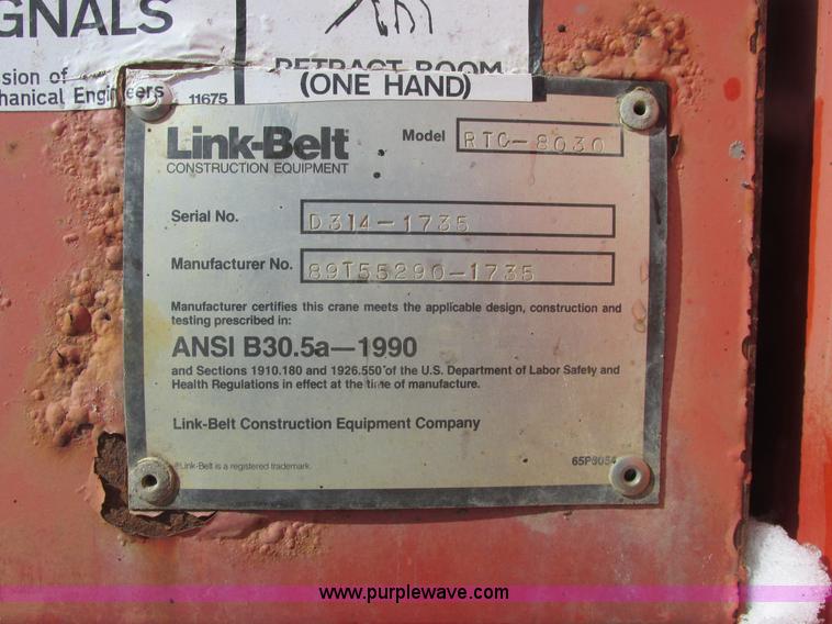 image for item A8771 Link Belt RTC-8030 crane