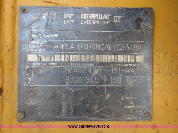 image for item A8772 2003 Caterpillar D6N LGP dozer