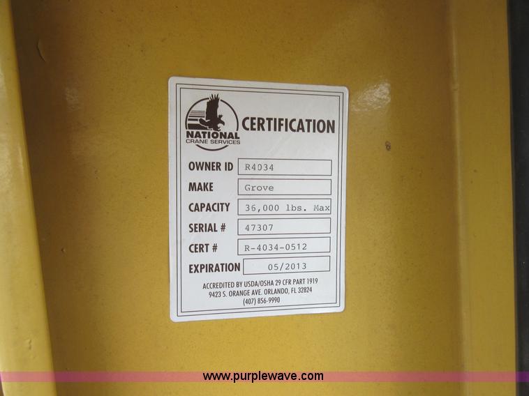 image for item AY9481 Grove RT58C rough terrain crane