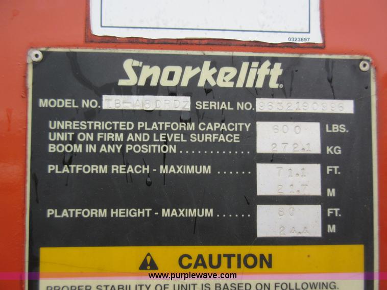 image for item AY9482 Snorkel TB 80 boom lift