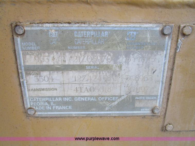 image for item D2371 1991 Caterpillar 963 track loader