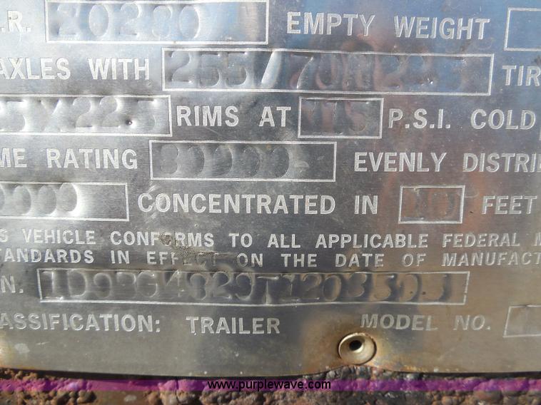 image for item E6313 1996 Doonan drop deck trailer