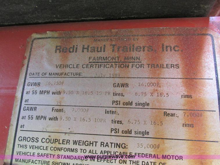 image for item I4021 1989 Redi Haul trailer