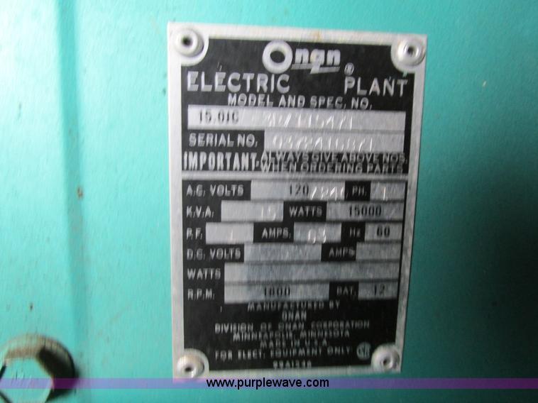 image for item I4031 Onan LTEU200-3/7929B generator