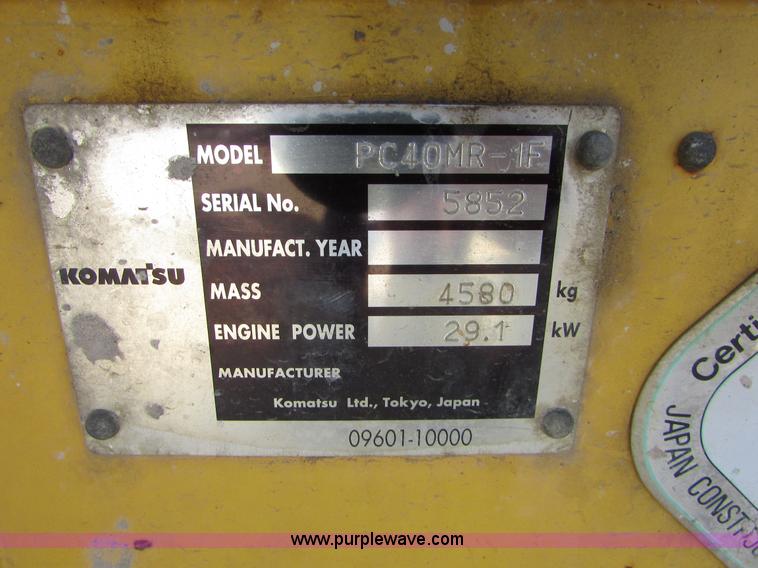 image for item I6573 Komatsu PC40MRX compact excavator