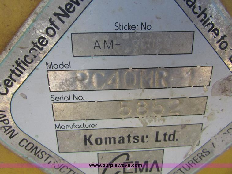 image for item I6573 Komatsu PC40MRX compact excavator