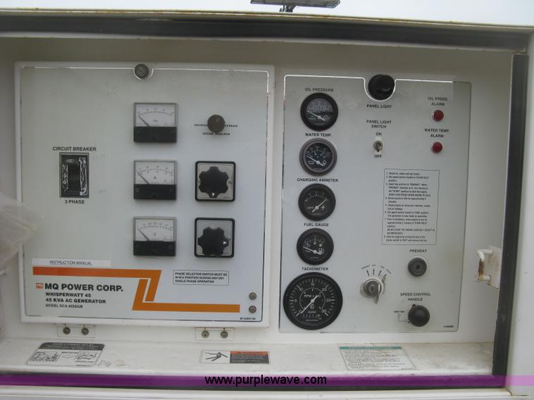 image for item K2967 2003 MQ Whisperwatt 45 generator