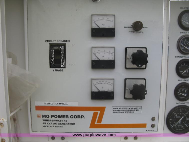 image for item K2967 2003 MQ Whisperwatt 45 generator