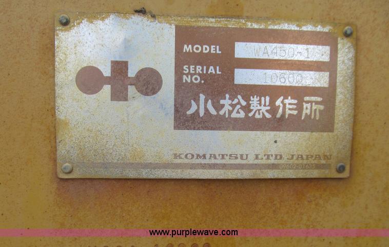 image for item K5534 1986 Komatsu WA450-1 wheel loader