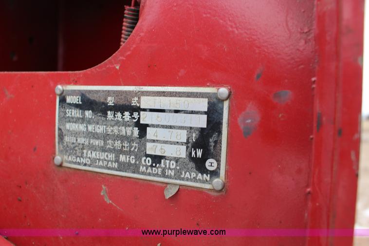 image for item L6716 2002 Takeuchi TL150 tracked skid steer