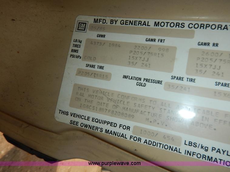 image for item K8893 1985 Chevrolet Blazer SUV