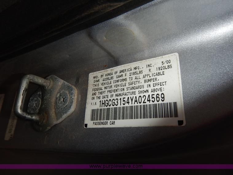 image for item K8899 2000 Honda Accord