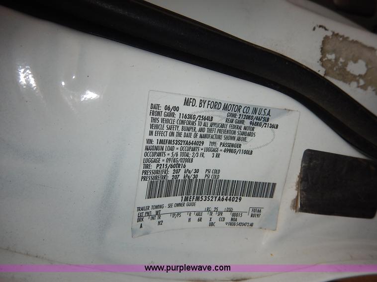 image for item K8900 2000 Mercury Sable