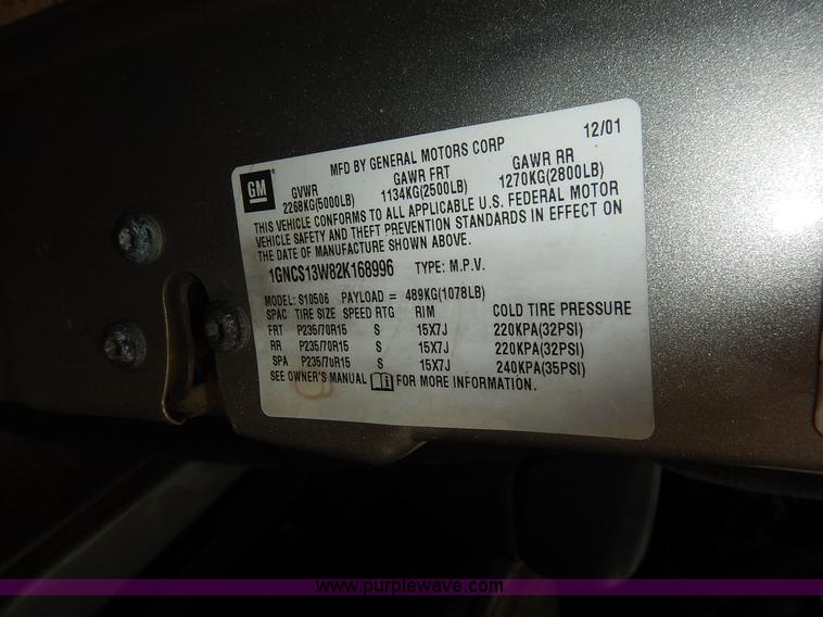 image for item K8904 2002 Chevrolet Blazer