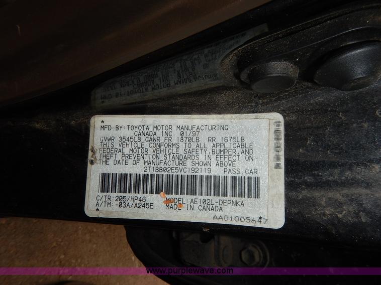 image for item K8912 1997 Toyota Corolla