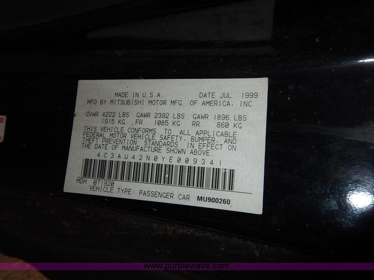 image for item K8914 2000 Chrysler Sebring LX