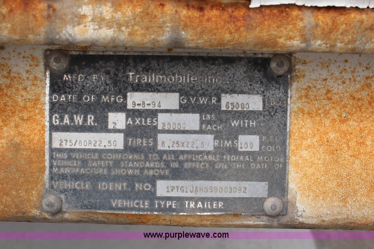 image for item K6833 1995 Trailmobile dry van trailer