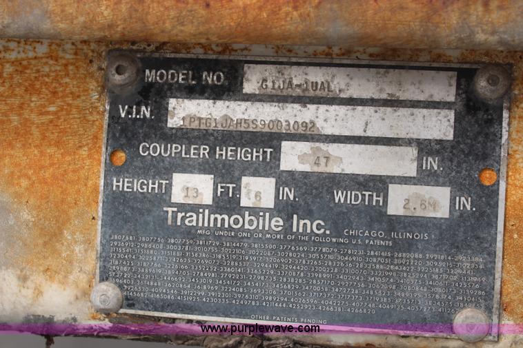image for item K6833 1995 Trailmobile dry van trailer