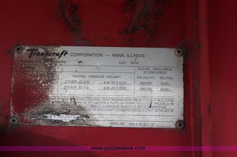 image for item K6839 2005 Transcraft Eagle flatbed trailer