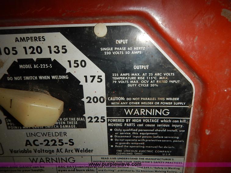 image for item BC9509 Lincoln AC-225-8 Linc welder