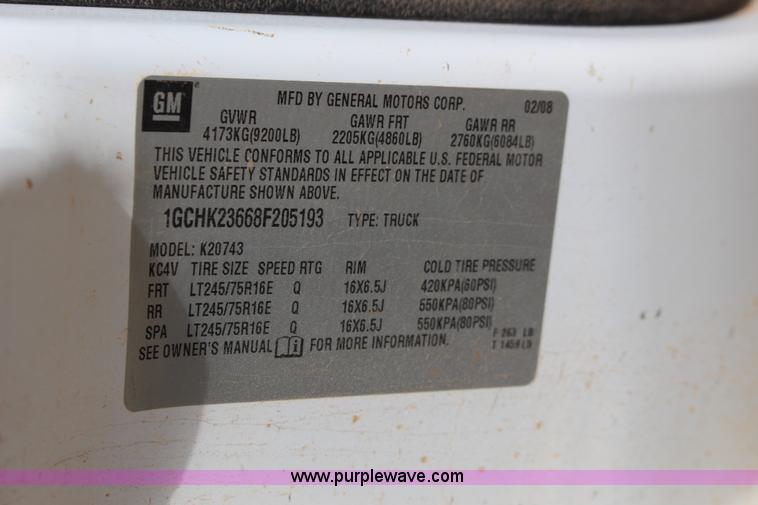 image for item F7556 2008 Chevrolet Silverado 2500HD Crew Cab pickup truck