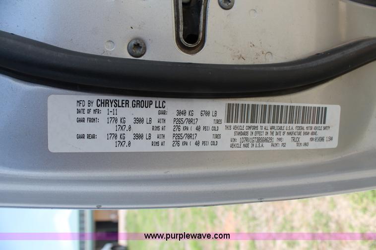 image for item H1564 2011 Dodge Ram 1500 pickup truck