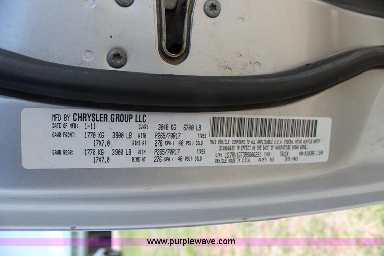 image for item H1564 2011 Dodge Ram 1500 pickup truck