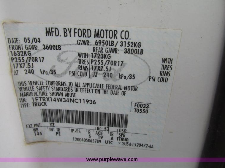 image for item H4714 2004 Ford F150 XLT SuperCab pickup truck