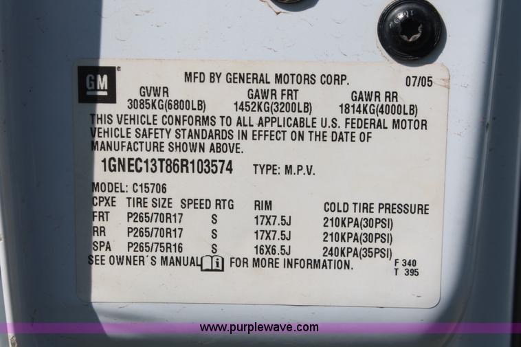 image for item H5875 2006 Chevrolet Tahoe Z71 SUV