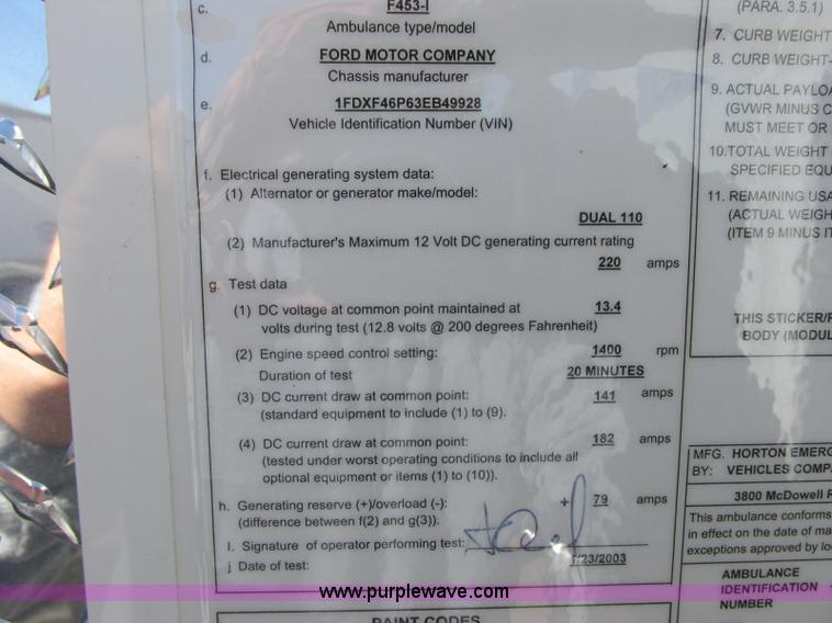 image for item J6690 2003 Ford F450 Super Duty ambulance