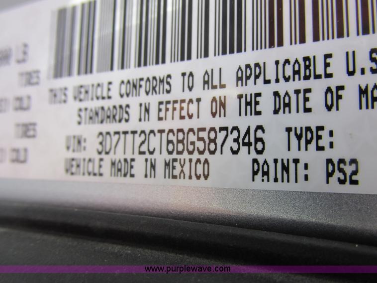 image for item K2052 2011 Dodge Ram 2500 Crew Cab pickup truck