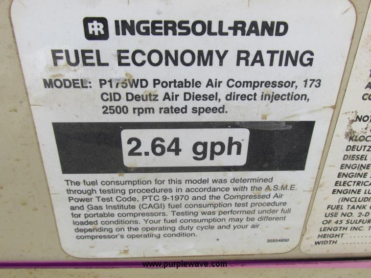 image for item K2082 Ingersoll Rand 175 compressor