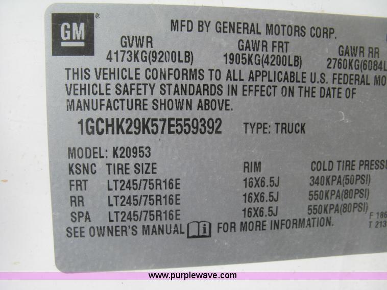 image for item K2985 2007 Chevrolet Silverado 2500 LS est. cab pickup truck