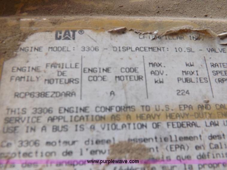 image for item K3763 Caterpillar 3306 10.5L six cylinder turbo diesel engine