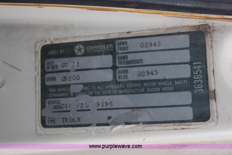 image for item K8969 1972 Dodge D100 Adventurer pickup truck