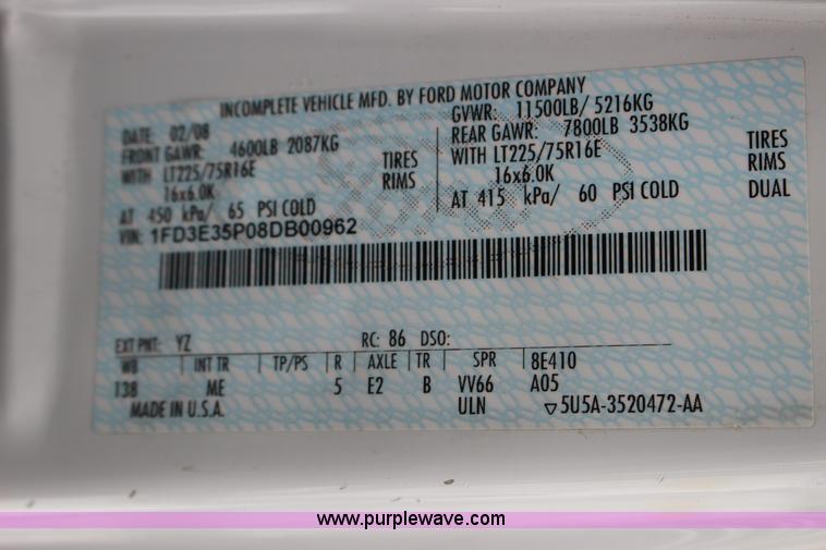 image for item L6712 2008 Ford E350 Super Duty Eldorado Aerotech transit vehicle