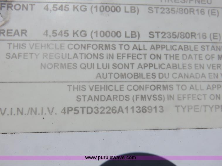 image for item K7098 2010 PJ gooseneck tilt deck trailer