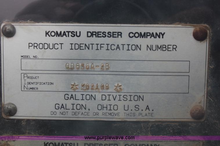image for item K7163 1995 Komatsu GD650A-2B motor grader