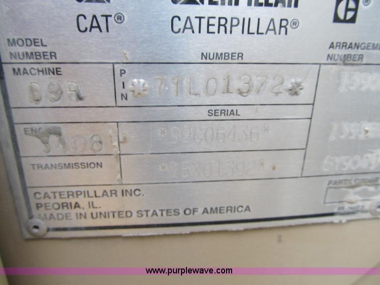 image for item K8834 2000 Caterpillar D9R dozer