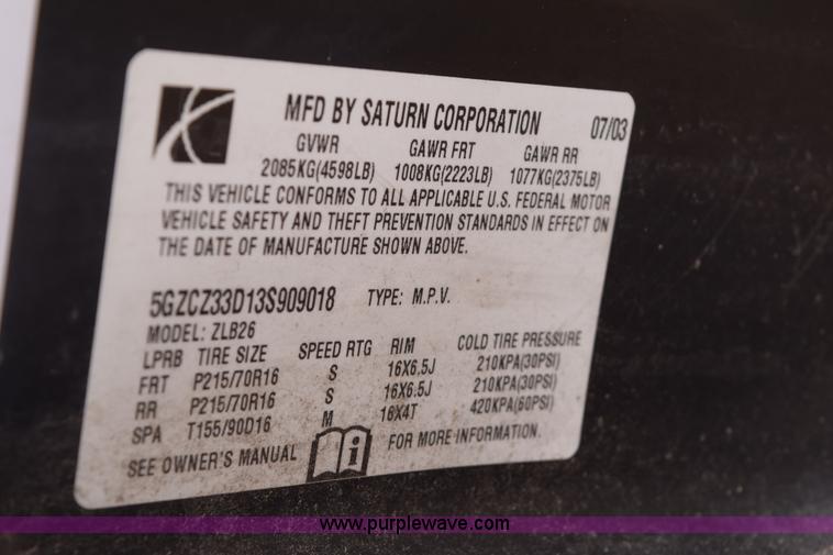 image for item E6257 2003 Saturn Vue