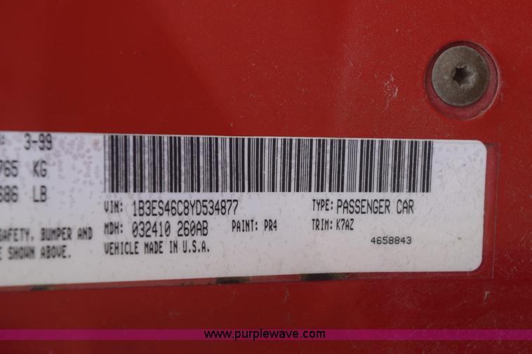 image for item E6259 2000 Dodge Neon