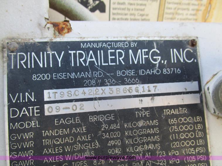 image for item C3494 2003 Trinity Eagle Bridge belt trailer