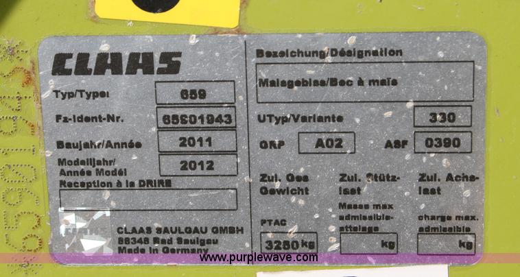 image for item H1539 2011 Claas Orbis 750 forage head