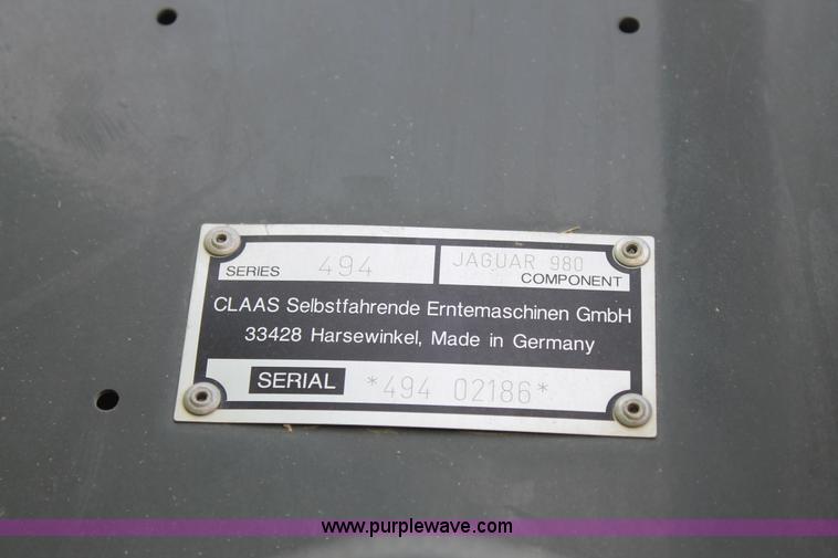 image for item H1540 2011 Claas Jaguar 980 forage harvester